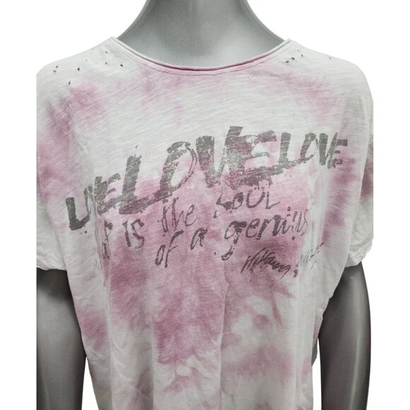 Magnolia Pearl Love Mozart Heart Pink Purple Shortsleeve Shirt Top OS - Picture 3 of 5